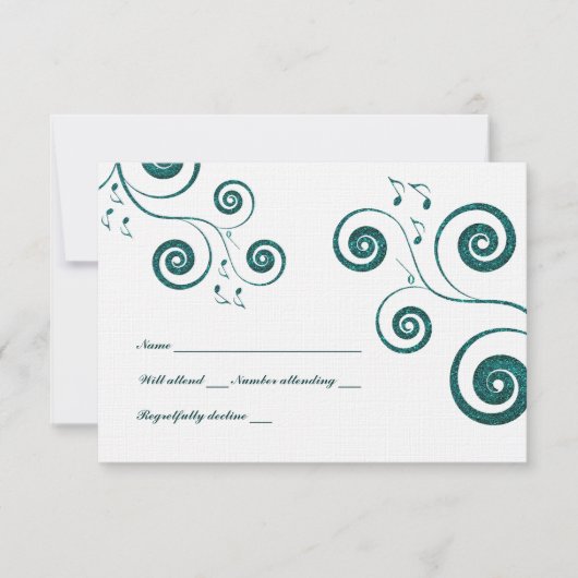 Glittery Blue Swils Music RSVP (Devant)