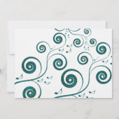 Glittery Blue Swirls Music Wedding Invitation Kaart (Achterkant)