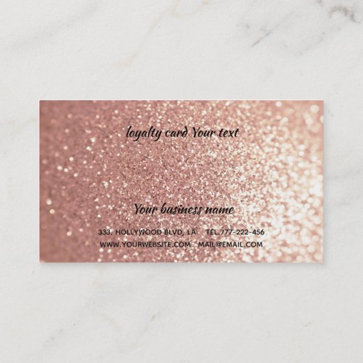 glittery bokeh , een trouwe glittery bokeh , een m klantenkaartje (Achterkant)