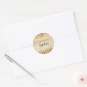 Glittery Champagne Gold Glam Texture Book Ronde Sticker (Envelop)