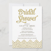 Glittery Chevron | Bridal Shower-uitnodiging Kaart (Voorkant)