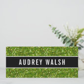 Glittery Chic Green Sequin Black Cadeaubon Kaart (Staand voorkant)