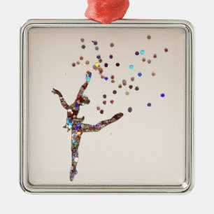 Glittery Dancer Metalen Ornament