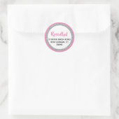 Glittery Dark Pink & Silver Retouradres Ronde Sticker (Tas)