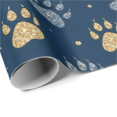 Glittery Dog Paws Pattern voor bont Baby Gifts Cadeaupapier (Rol Hoek)