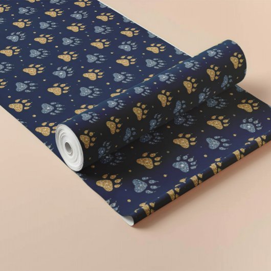 Glittery Dog Paws Pattern voor bont Baby Gifts Cadeaupapier