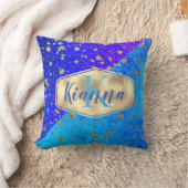 Glittery Dreamweaver Blue Monogram Kussen (Deken)