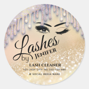 Glittery druppelaar wink-welder ronde sticker
