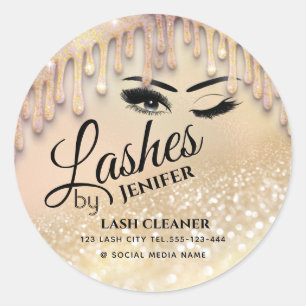 Glittery druppelaar wink-welder ronde sticker
