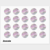 Glittery druppels cupcake chef script bakery class ronde sticker (Vel)