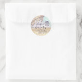 Glittery druppels cupcake chef script bakery class ronde sticker (Tas)