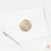 Glittery druppels cupcake chef script bakery class ronde sticker (Envelop)