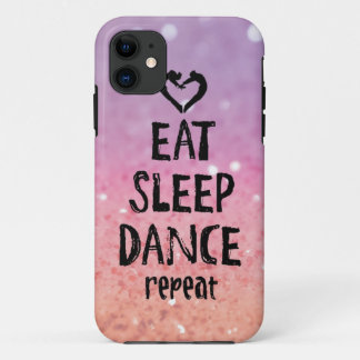 Glittery Eat, Sleep, Dance hoesje