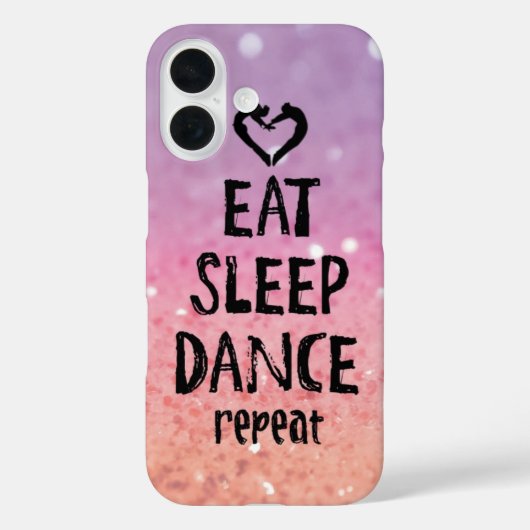 Glittery Eat, Sleep, Dance hoesje (Achterkant)