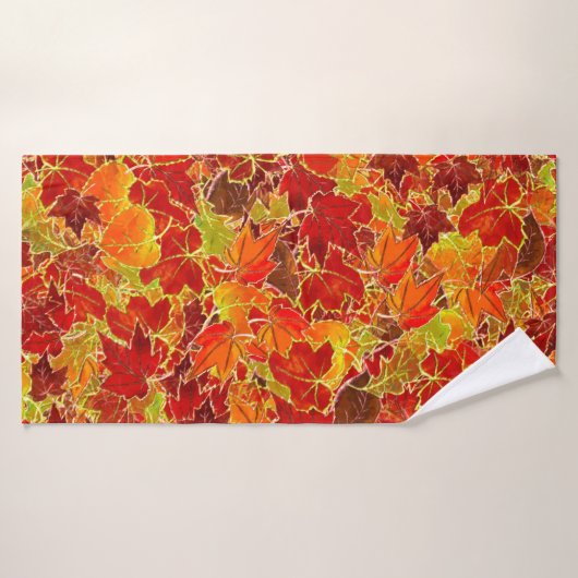 Glittery Fall Maple Feuilles (Serviette de bain)
