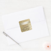 Glittery fancy chic modern gouden streep Bedankt Vierkante Sticker (Envelop)