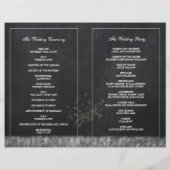 Glittery Floral Chalkboard Mariage Programme Bifol (Dos)