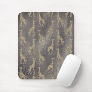 Glittery Giraffe op Glossy Grey Muismat