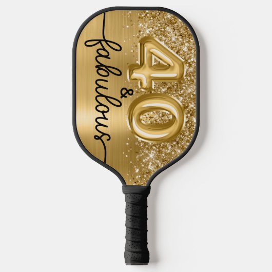 Glittery Gold 40 en Fabulous Pickleball Paddle (Voorkant)