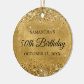Glittery Gold 50ste verjaardag Keramisch Ornament (Links)