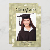 Glittery Gold Afstuderen Foto aankondiging (Voorkant / Achterkant)