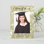 Glittery Gold Afstuderen Foto aankondiging (Staand voorkant)