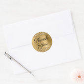 Glittery Gold Black Elegant Calligraphy Hartelijk Ronde Sticker (Envelop)