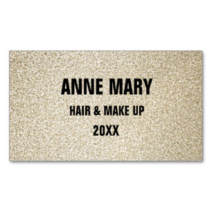 Glittery Gold Black Hair make up Modern Spa 2023 Magnetisch Visitekaartje
