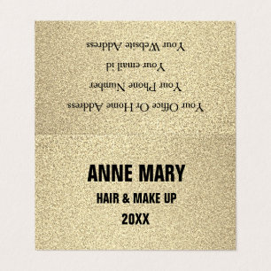 Glittery Gold Black Hair make up Modern Spa 2023 Visitekaartjes