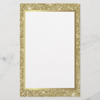 Glittery Gold Border Briefpapier