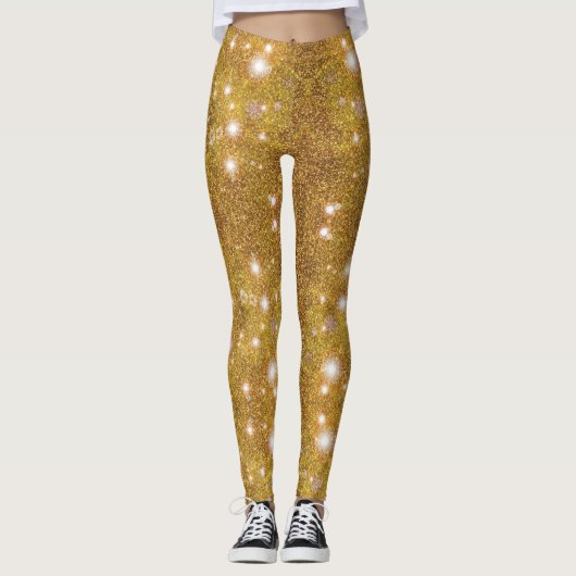 Glittery Gold brillant Leggings brillants (Devant)