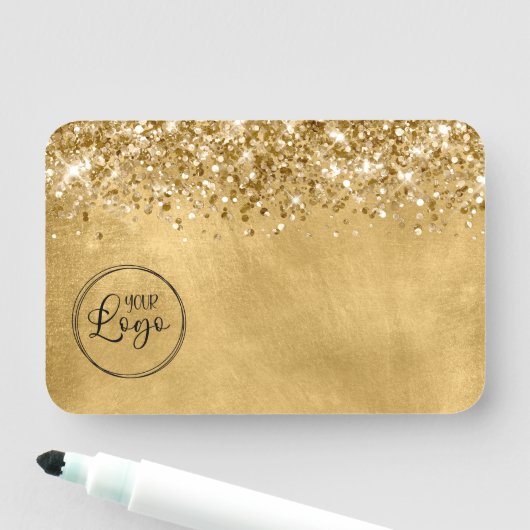 Glittery Gold Business Logo Blank Naamplaatje (In situ)