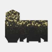 Glittery Gold Confetti op zwart Bedankdoosjes (Uitgevouwen)