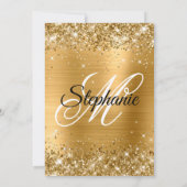 Glittery Gold Fancy monogram 30e verjaardag Kaart (Achterkant)