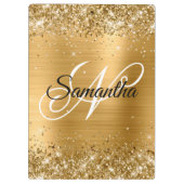 Glittery Gold Fancy Monogram Klembord (Achterkant)