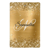 Glittery Gold Fancy Monogram Mini Klembord (Achterkant)
