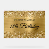 Glittery Gold Foil 18e anniversaire Bienvenue (Recto)