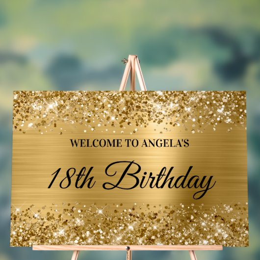 Glittery Gold Foil 18e anniversaire Bienvenue (Neutre)