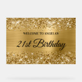 Glittery Gold Foil 21e anniversaire Bienvenue (Recto)
