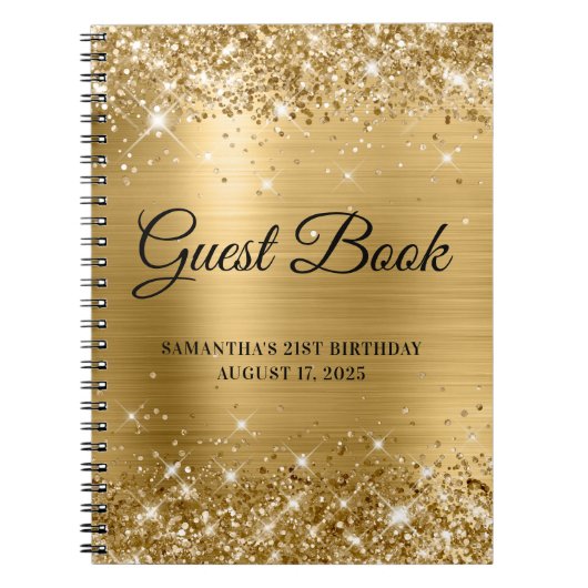 Glittery Gold Foil 21e Anniversaire Livre d'or (Devant)