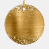 Glittery Gold Foil 21e verjaardag Keramisch Ornament (Achterkant)