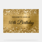 Glittery Gold Foil 50e anniversaire Bienvenue (Recto)