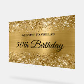 Glittery Gold Foil 50e anniversaire Bienvenue (Angle)