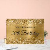 Glittery Gold Foil 50e anniversaire Bienvenue (Mariage)