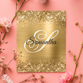 Glittery Gold Foil 50th Birthday Monogram Invite Flyer