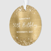Glittery Gold Foil 50th Birthday Ornament (voorkant)