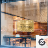 Glittery Gold Foil 50th Birthday Welkom Raamsticker (Cafe Raam)