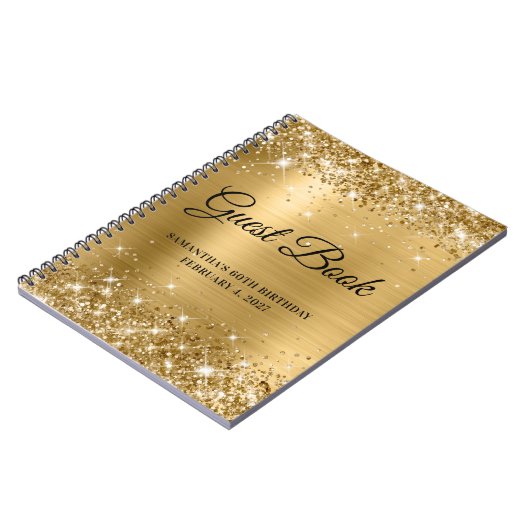 Glittery Gold Foil 60e Anniversaire Livre d'or (Côté gauche)