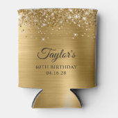 Glittery Gold Foil 60th Birthday Blikjeskoeler (Voorkant)