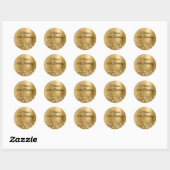 Glittery Gold Foil 80th Birthday Ronde Sticker (Vel)